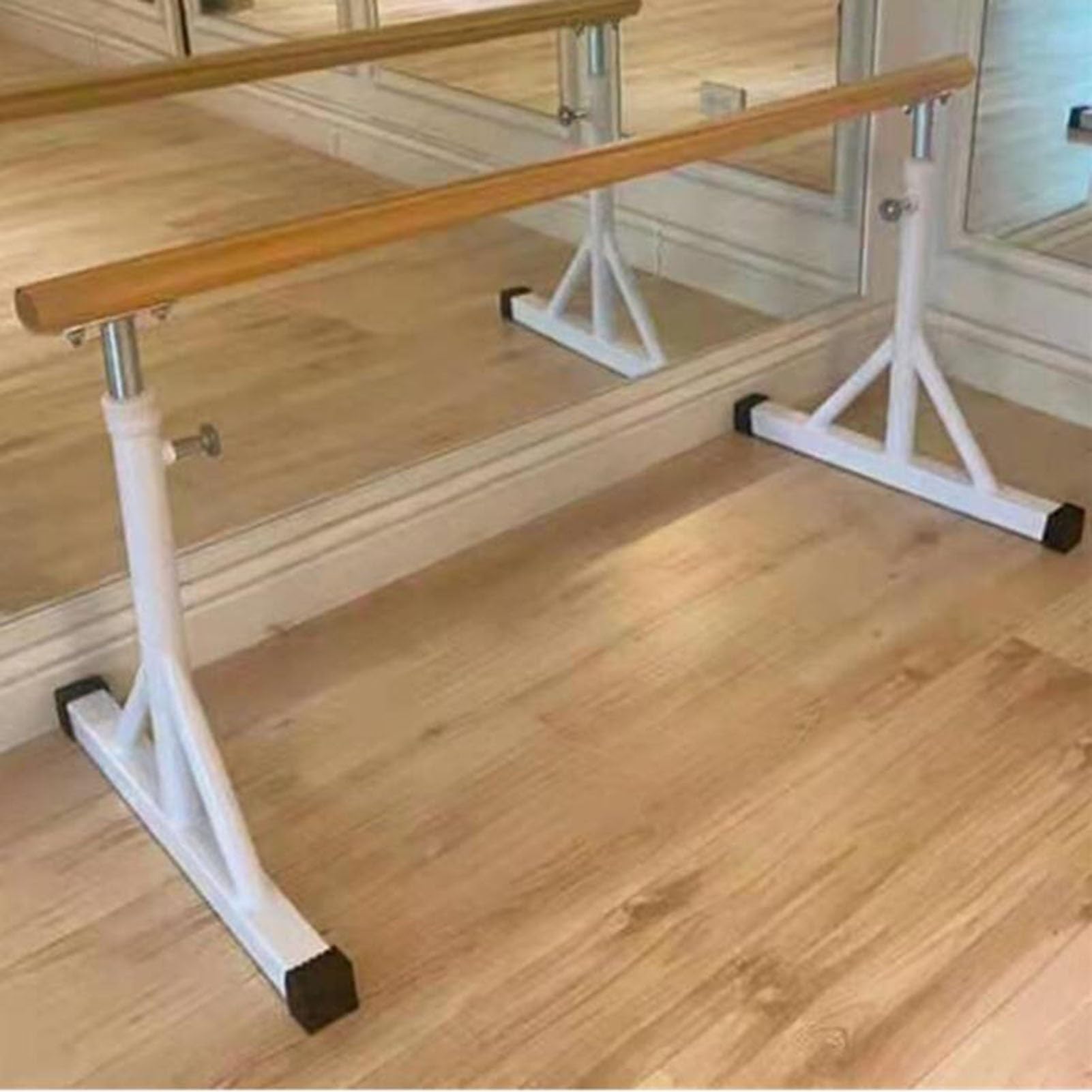 Sbarra da Danza Balance Barre Portatile, Altezza Regolabile 80-120 cm, per Stretching, Pilates, Attrezzatura per Esercizi con Sbarra da Fitness Mobile Singola，White 100cm
