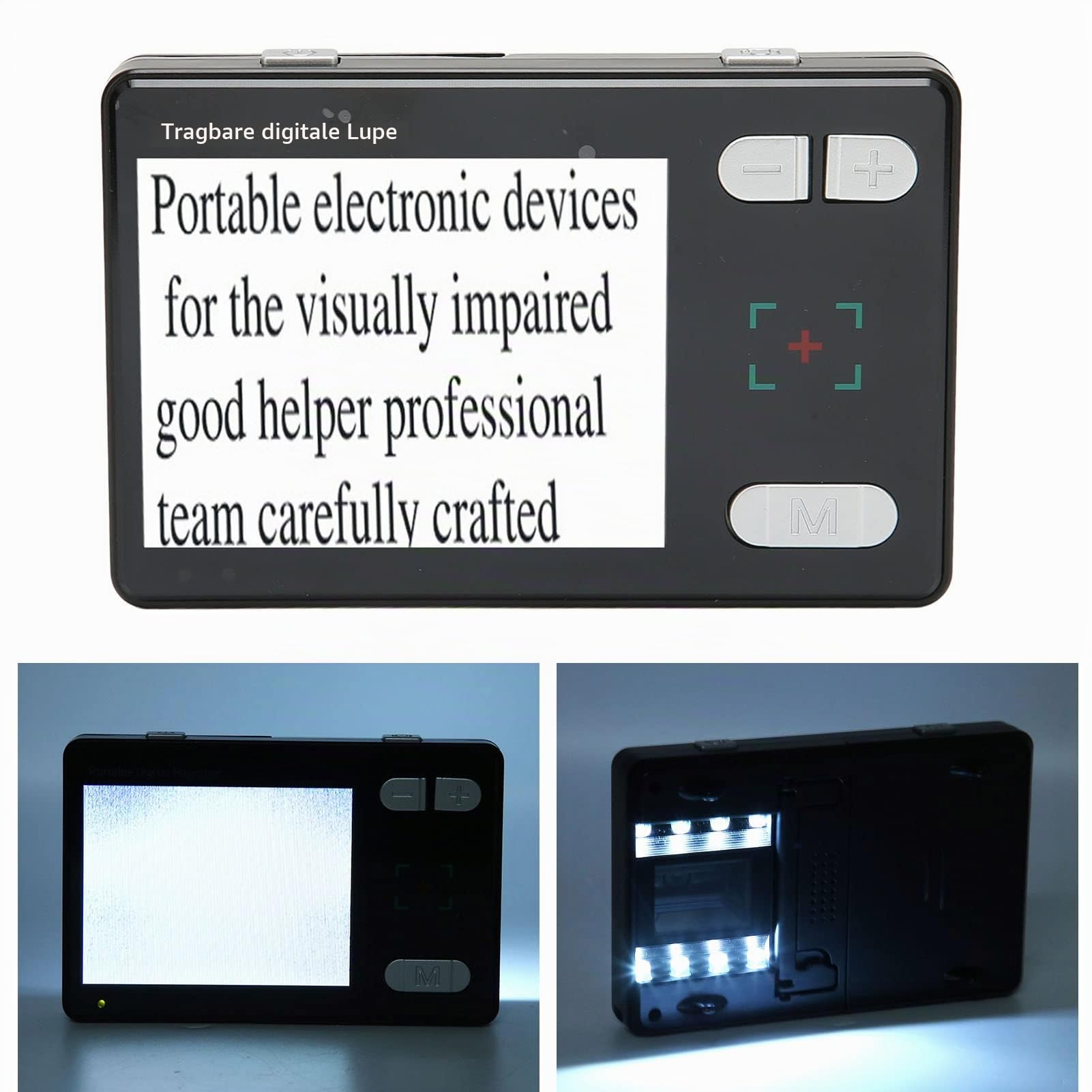 Handlupe, 3,5-Zoll-HD-Digital-Lesehilfe-Lupe mit Griff, 1 MP, 2- bis 32-facher Zoom, 26 Farbmodi, für Sehbehinderte und Sehbehinderte