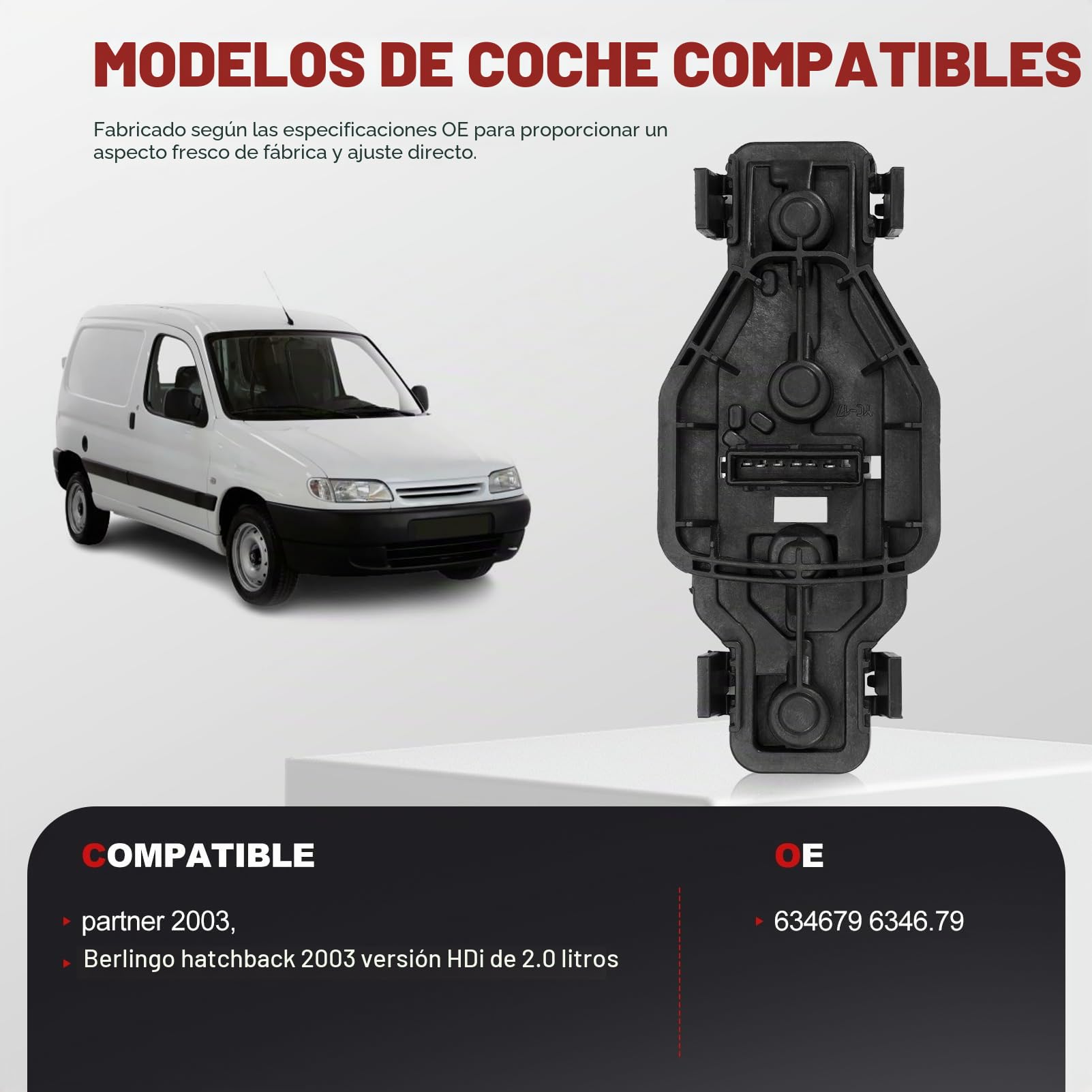 KASturbo Soporte para bombilla de luz trasera para Partner1996-2015 6346.79 | Berlingo 1996-2011, soporte de bombilla de luz trasera sustituye a 634679