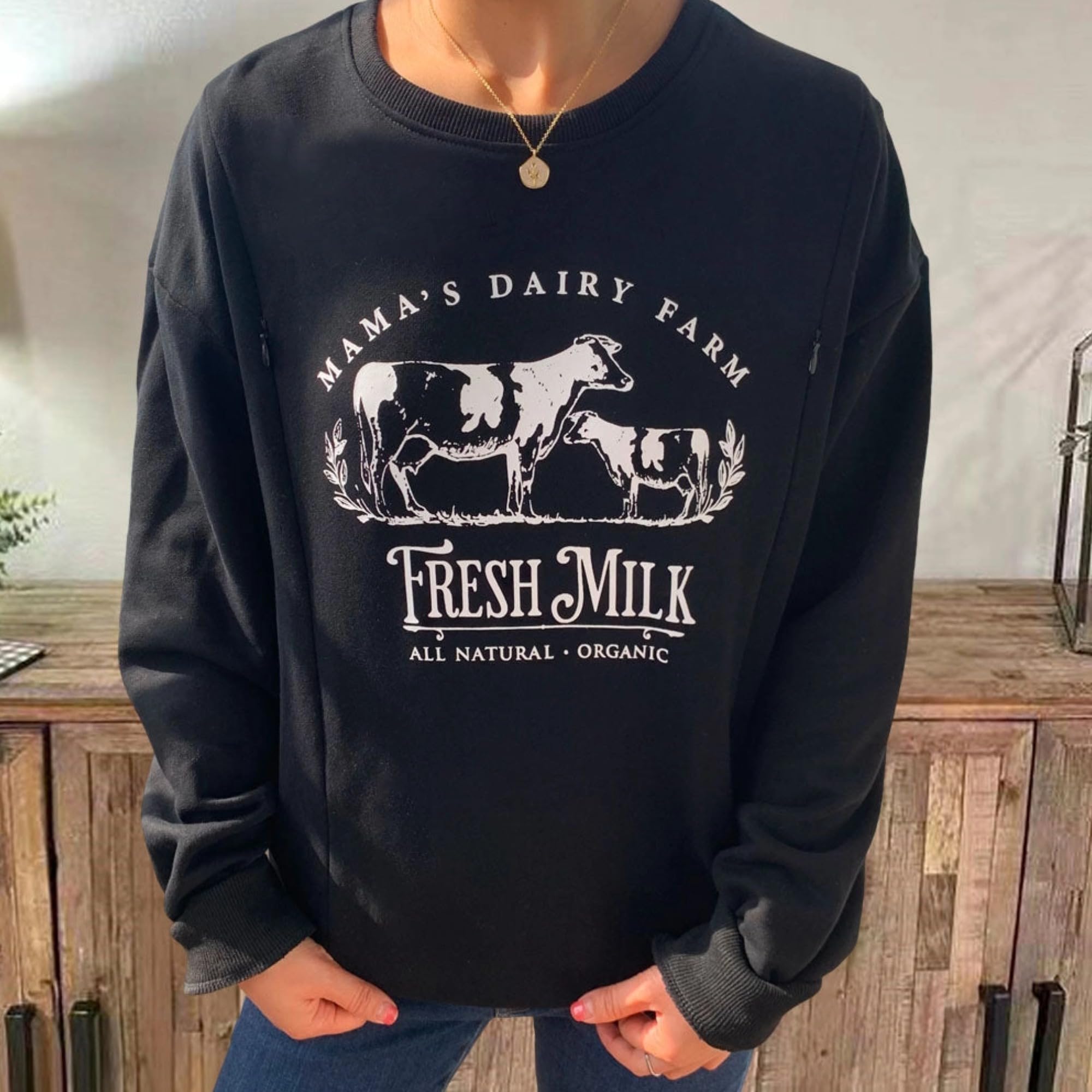 Stillshirts Umstandstop Langarm Schwangere Pflege Sweatshirt Stilloberteile Umstandspullover Stillmode Winter Herbst