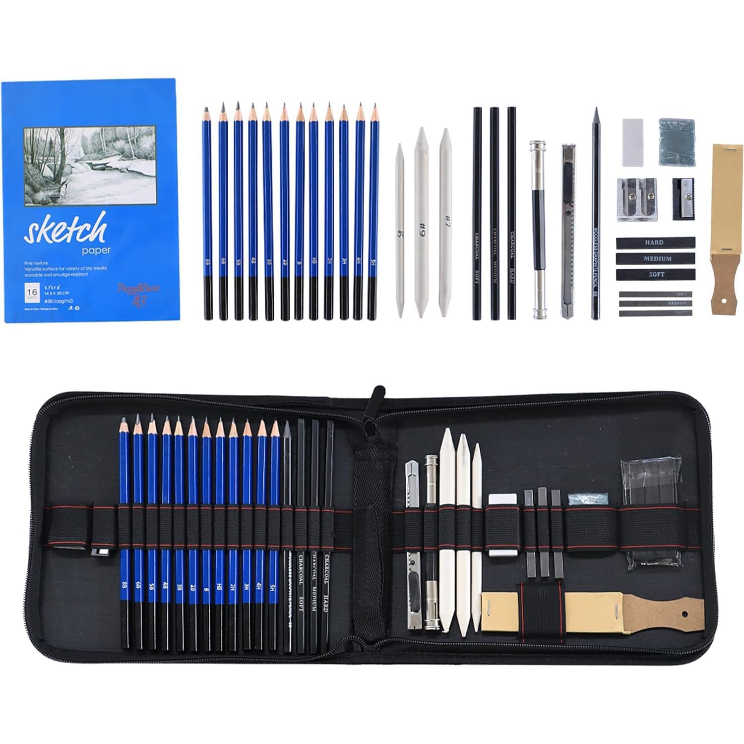 ARROLLIANT 35 Pcs Pro Drawing Kit Sketching Pencils Set,Portable Zippered Travel Case-Charcoal Pencils, Sketch Pencils, Charcoal Stick,Sharpener,Eraser.Art Supplies for Artists Beginner Adults Teens (B0DDCQQXXM) Amazon Price History, Amazon Price Tracker