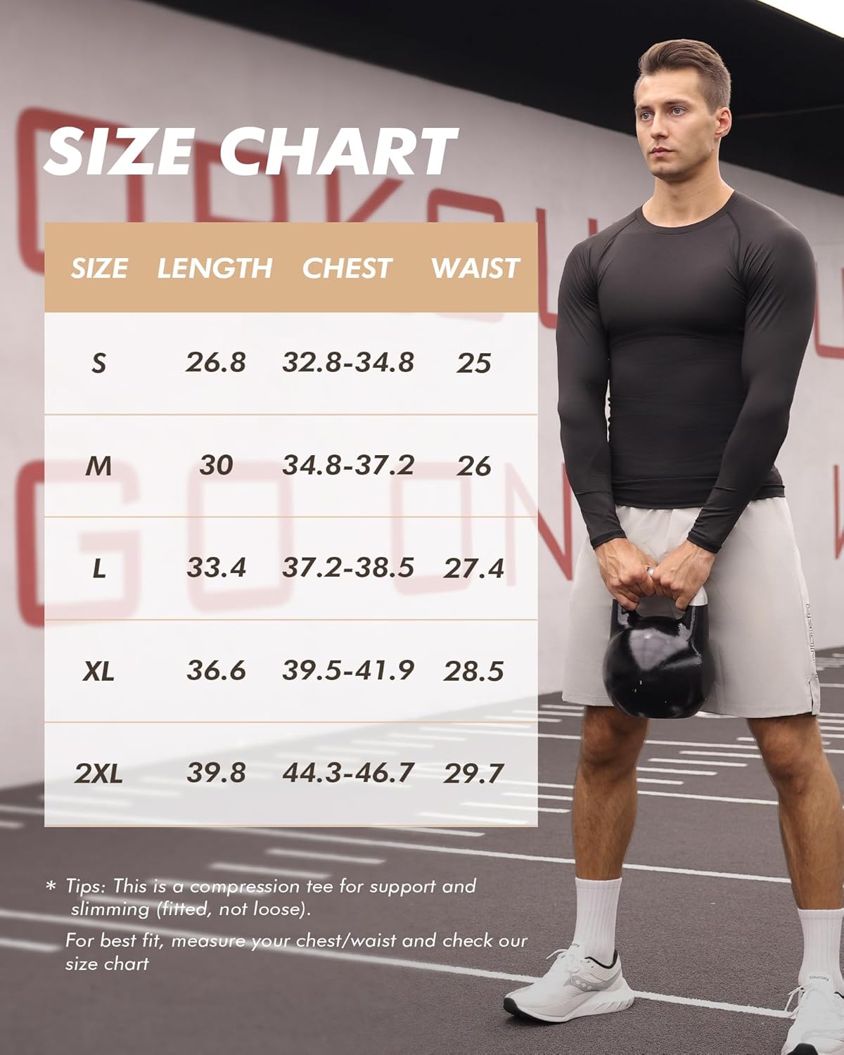 Compression Shirts for Men - Long Sleeve Black Workout Base Layer Athletic Gym Tops Quick Dry Running Undershirts - Image 5