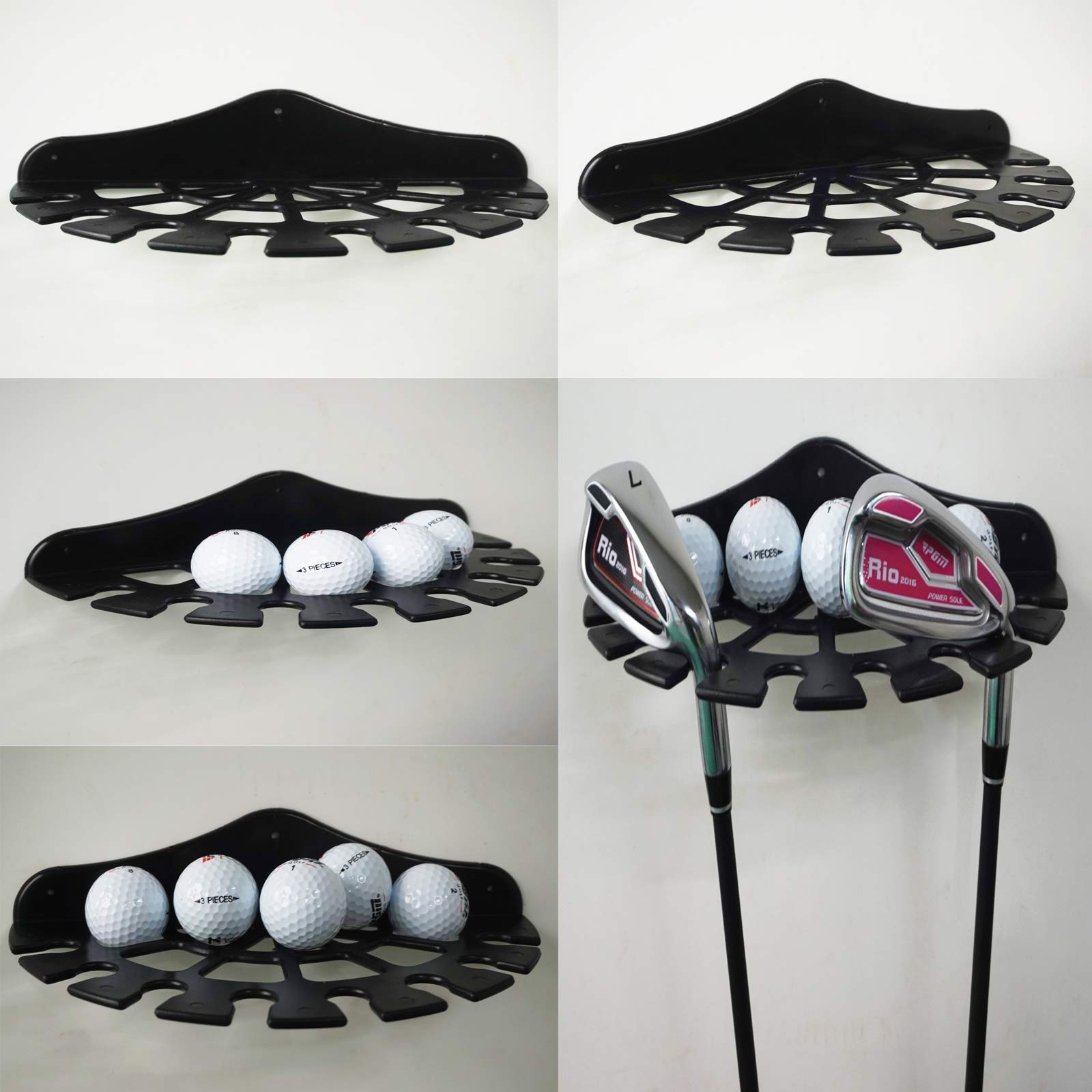 Golf Club Organizers and Golf Ball Display Case, Golf Club Display Shelf , Golf Ball Holder, Golf Clubs Display Bracket Wall Mounted Rack Storage, Perfect Way to Store and Organize Your Golf Equipment