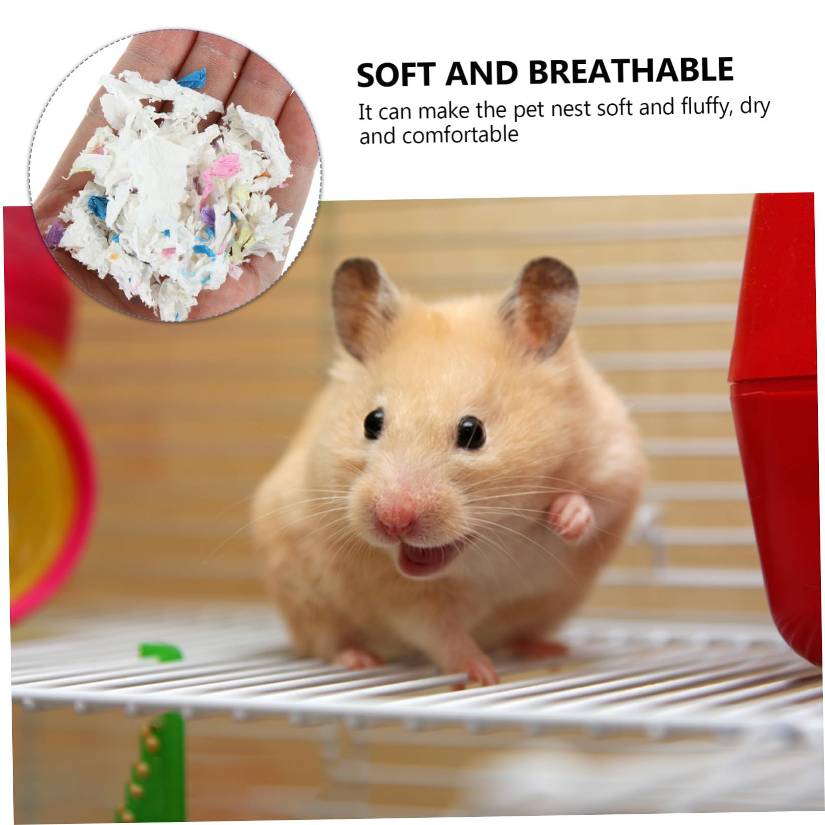 Happyyami Hamsterkäfig Papierstreu 450g Beutel, Saugstarkes Papier
