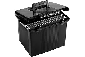 Pendaflex Portable File Box with File Rails and Hanging Folders