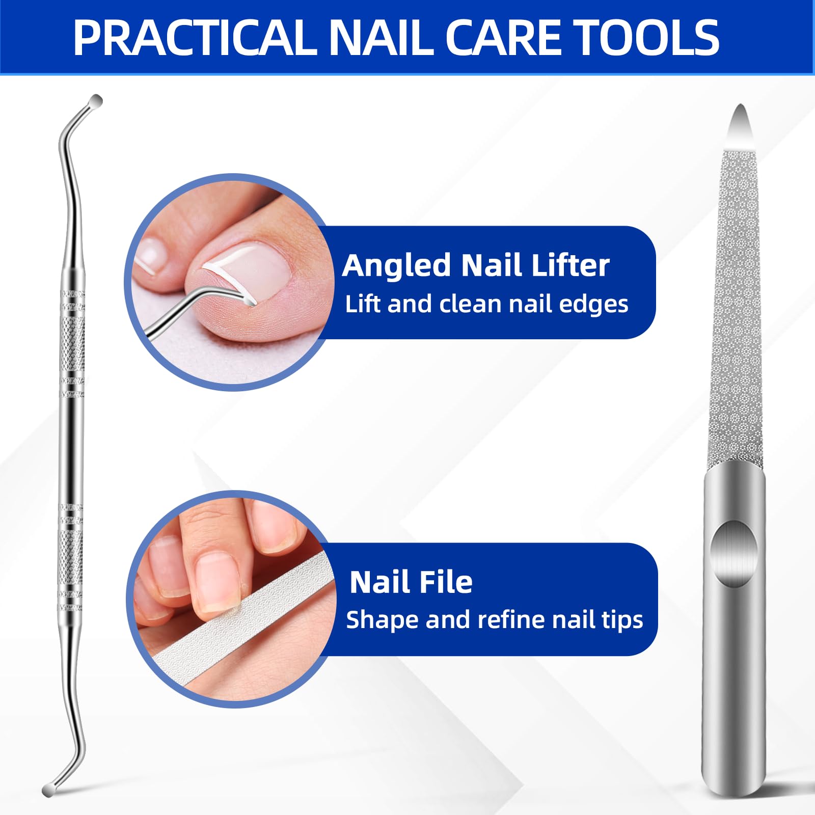 6PCS Nail Clipper Set with Stainless Steel Nail Care Tools