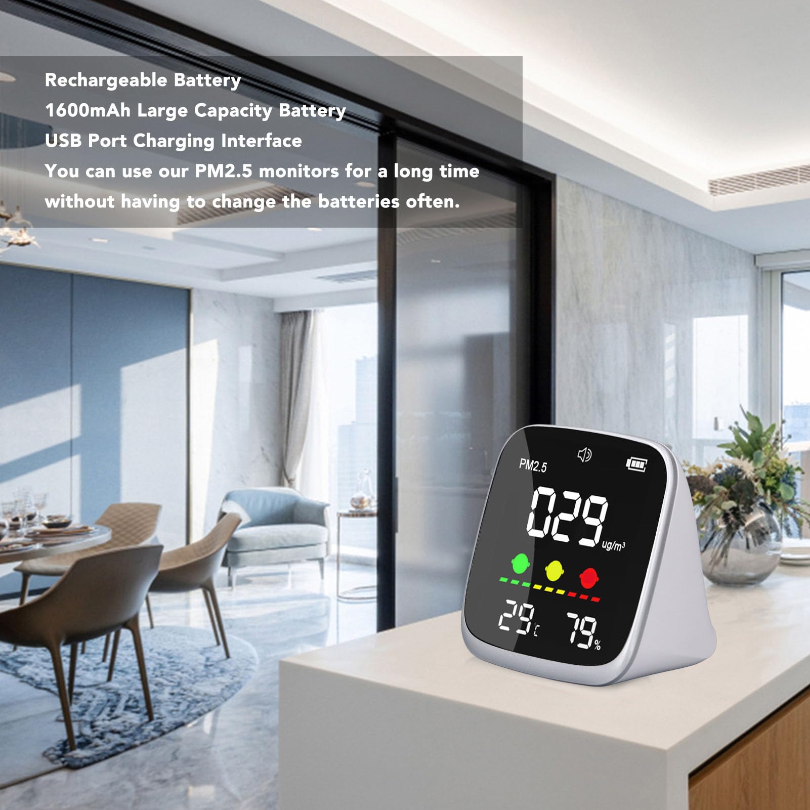 CHICIRIS Detector Portátil de PM2.5 para Hogar y Oficina