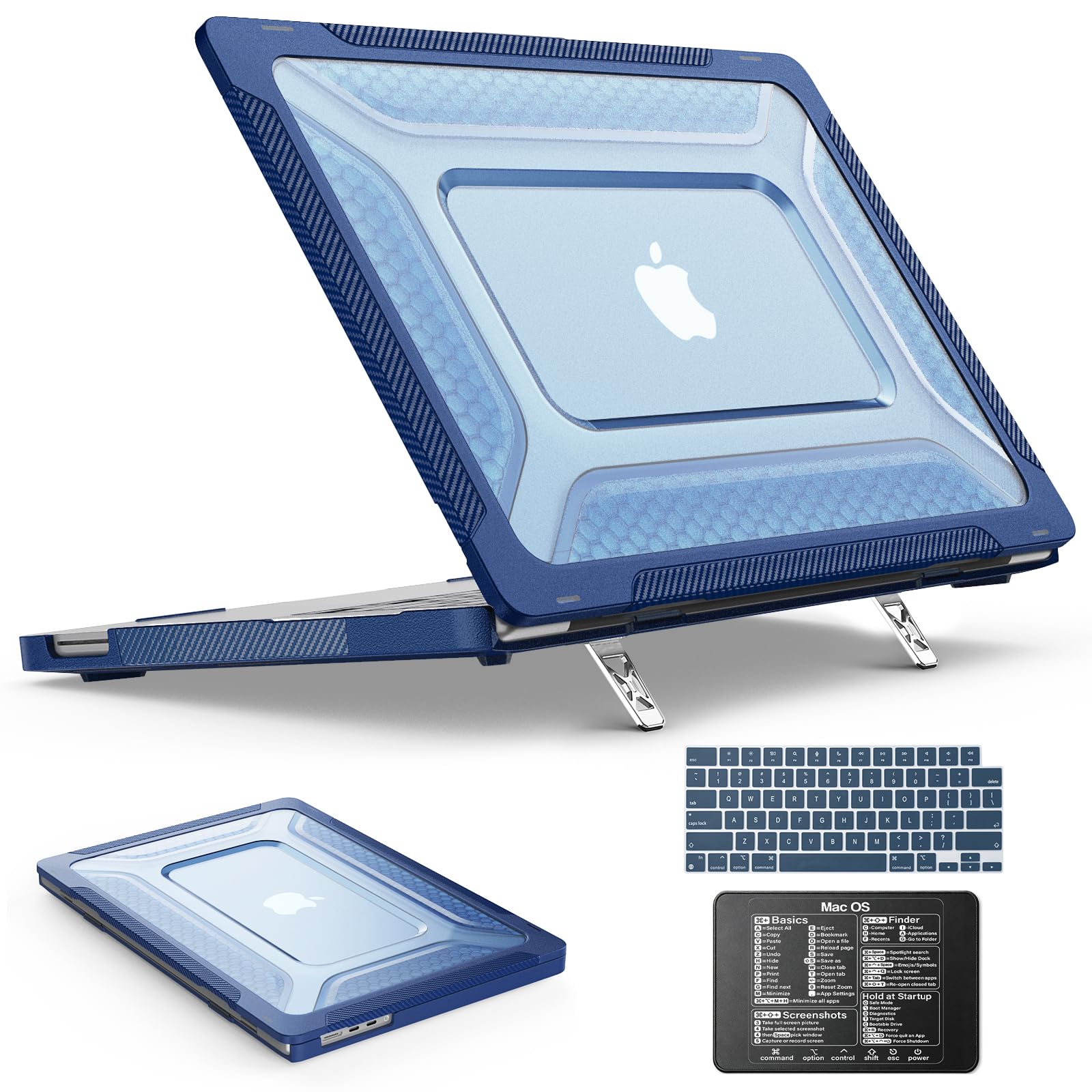 SEYMAC stock Case for MacBook Neo (A18 Pro) 2026 13 inch, Shock-Absorbing Protection with Folding Stand &Mouse Pad Case for MacBook Neo (A18 Pro) 2026 13 inch, Blue Blue Case for MacBook Neo (A18 Pro) 2026 13 inch