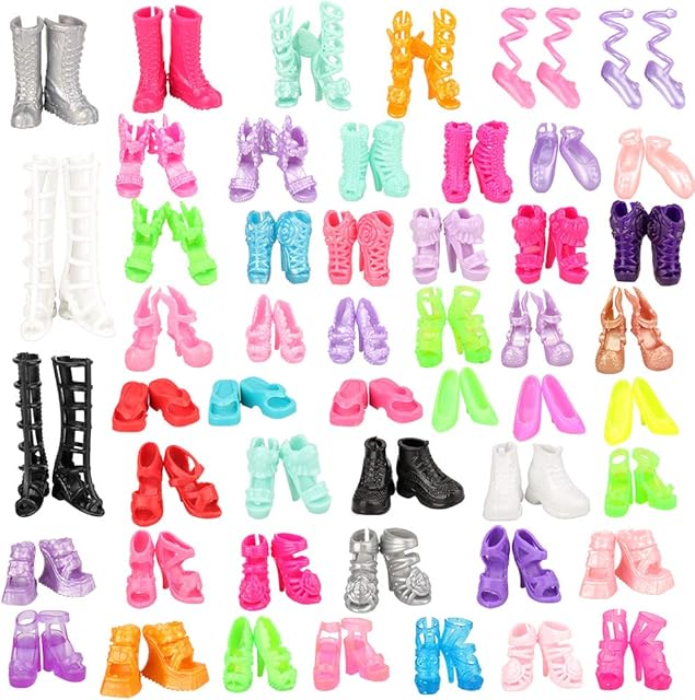 Miunana 50 Shoes High Heels Boots Accessories For 11.5 Inch Dolls (Random Style)