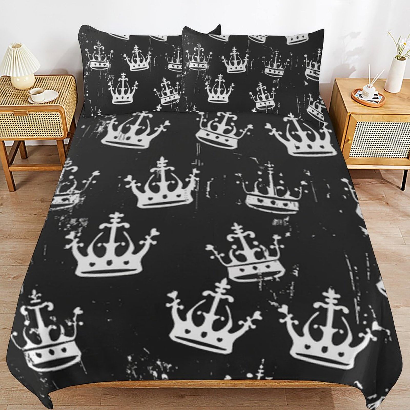 Parure de lit 3 pièces en microfibre respirante pour lit d'enfant
