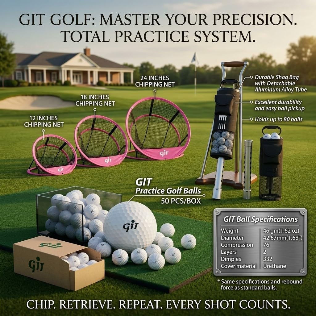 Golf Short Game Practice Kit, for Short Game Training. Chipping net, Practice Ball and Ball Retriever.