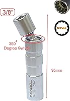 Vista 4 de 3/8 de pulgada de llave giratoria magnética pared delgada 0.551 in bujía enchufe universal junta 12PT (0.551 in)