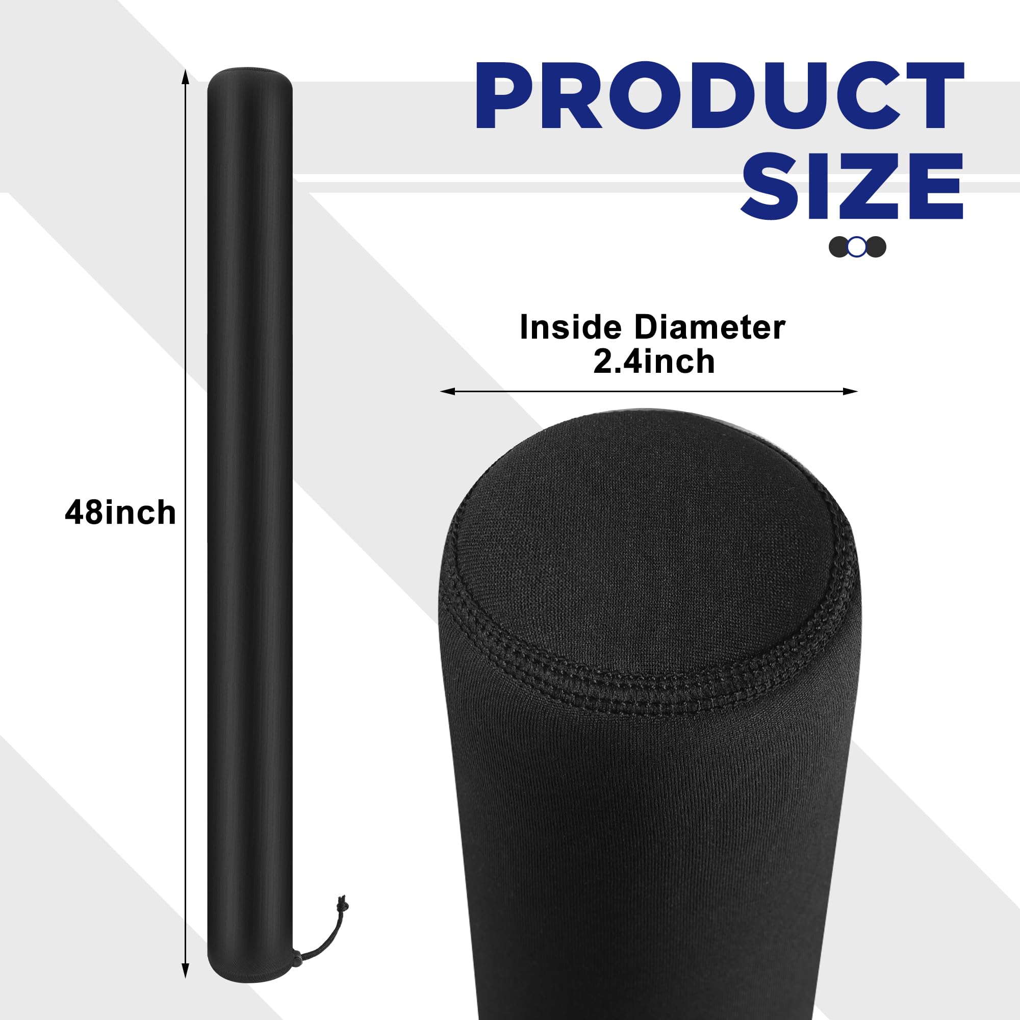 DECOHS 48 Inch Boat Trailer Guide Pole Cover- Neoprene Boat Trailer Guide Protective Cover- Heavy Duty Marine Trailer Guide Poles Cover for Jet Ski Boat Sailboat Trailer (Set of Two)