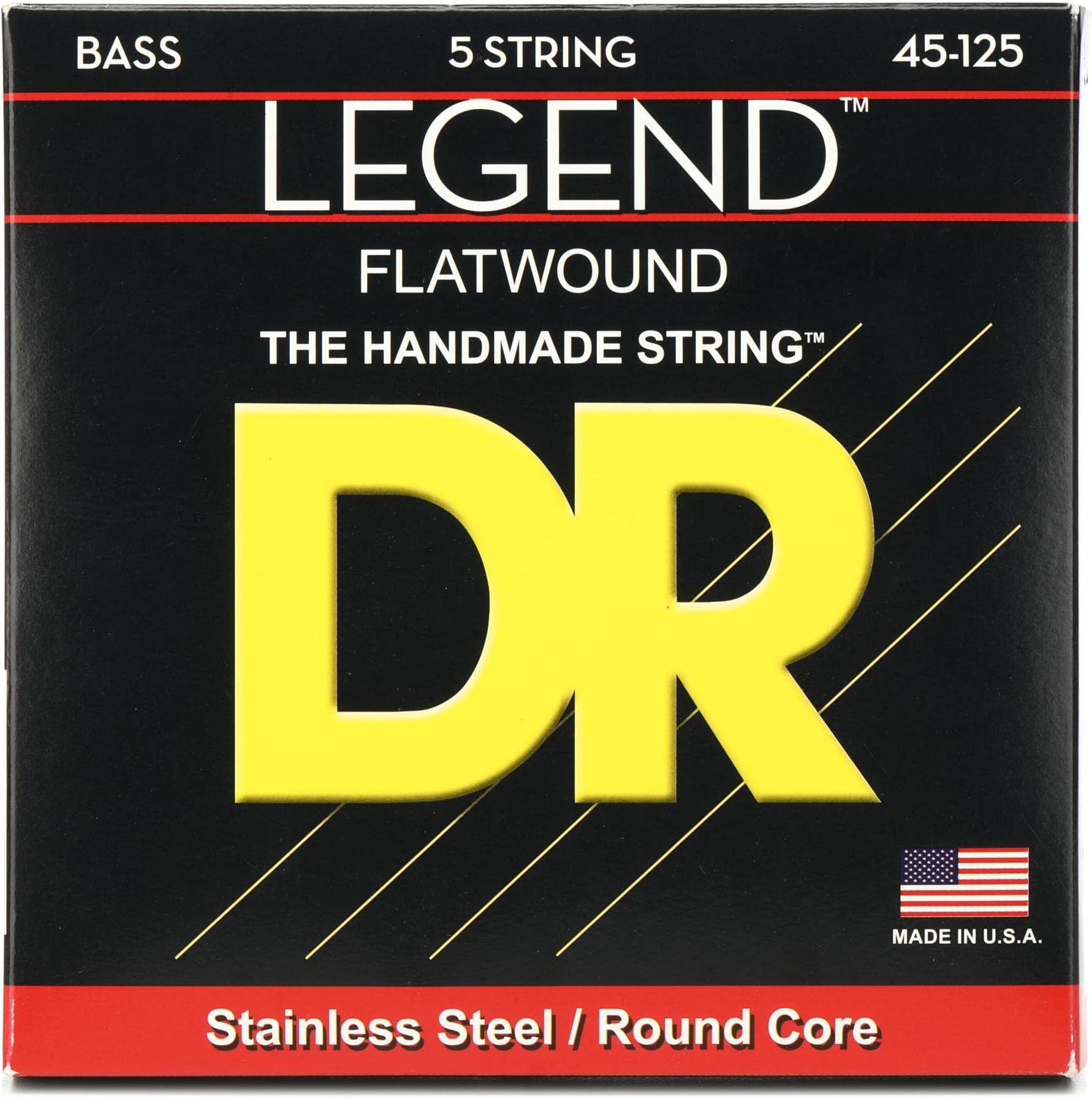 LEGEND - Polished Flatwound Stainless Steel Bass Strings: 5-String Medium 45-125 (FL5-45)