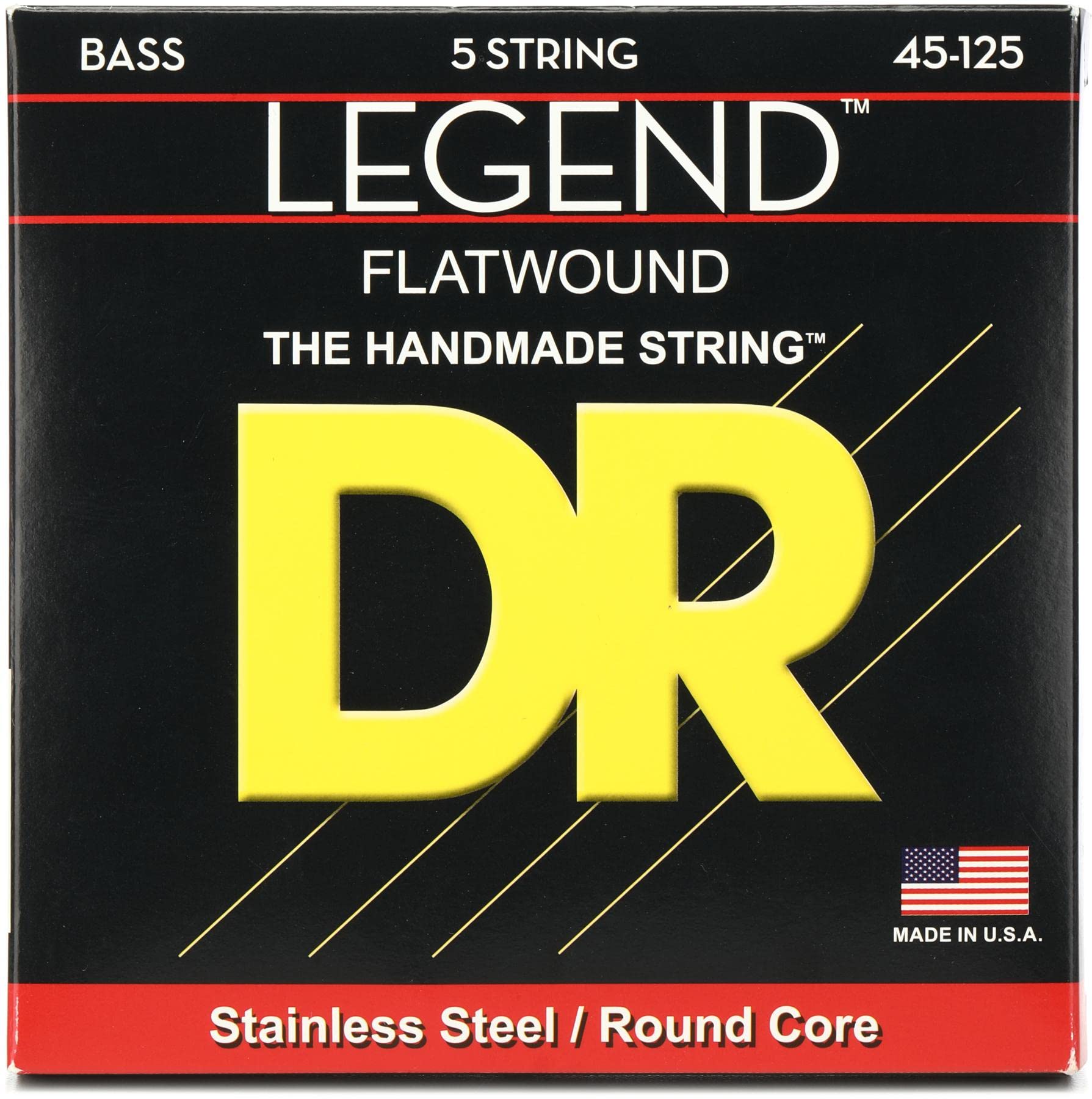 DR Strings Legend Flatwound Bass Medium 5 String Black