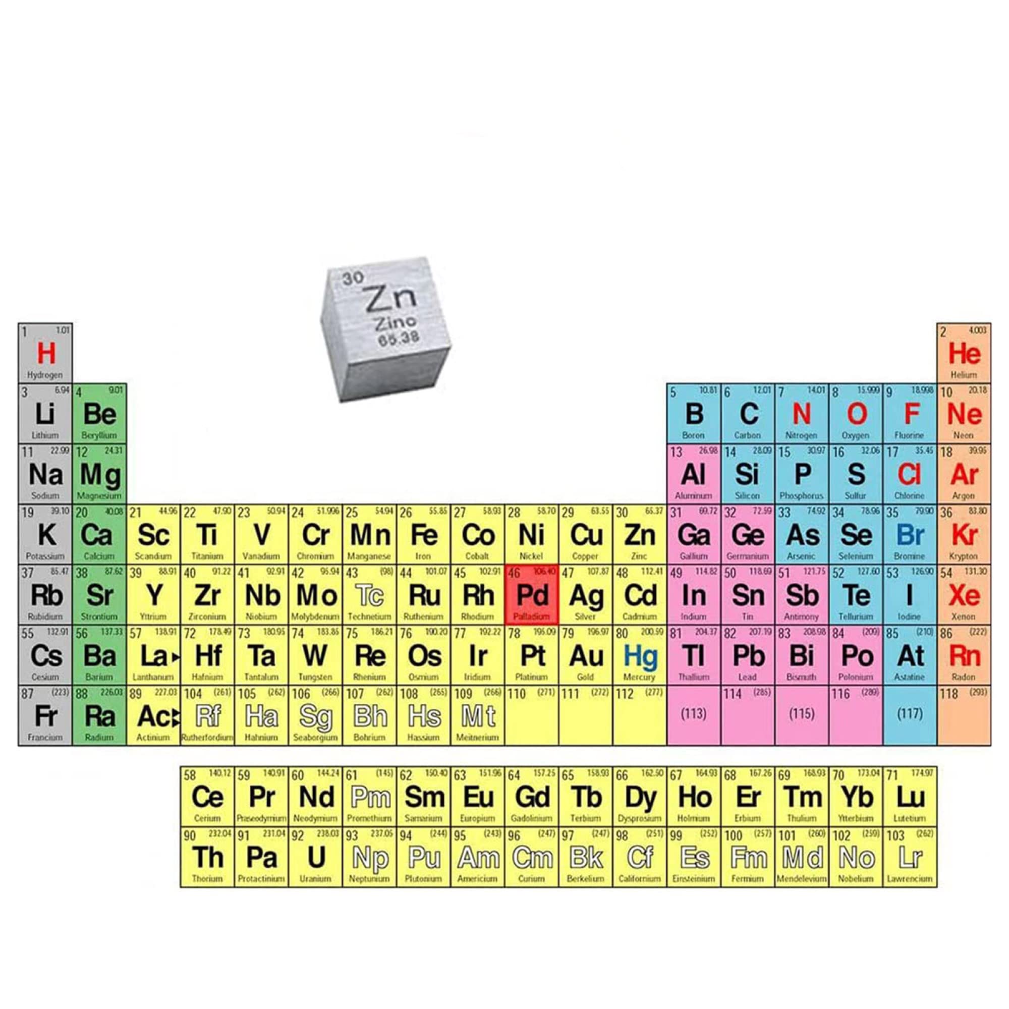 LINGOSHUN 99.995% Gravur-Periodensystem Zink Element Würfel Cube Metallwürfel Elementblöcke Zum Sammeln Und Präsentieren/Zn / 10mm/0.39in LINGOSHUN 99.995% Gravur-Periodensystem Zink Element Würfel Cube Metallwürfel Elementblöcke Zum Sammeln Und Präsentieren/Zn / 10mm/0.39in