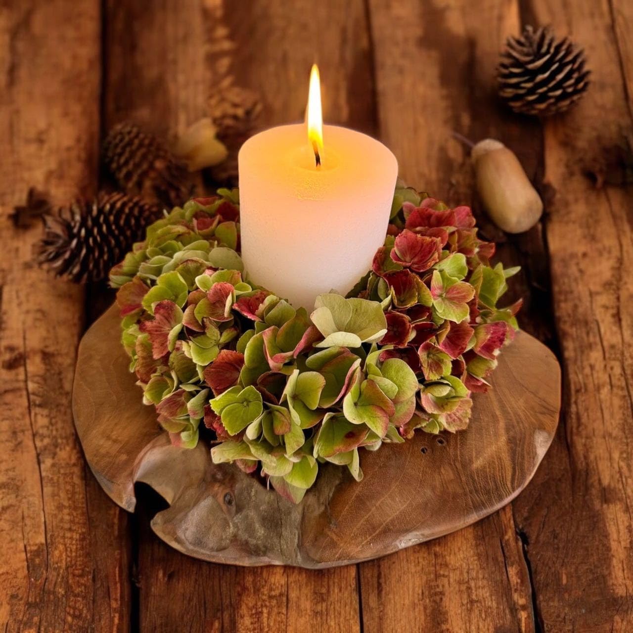 Adventskranz Modern – Kerzenhalter aus Holz für die Adventszeit 30CM - 35CM | Adventskranz mit 4 Kerzenhaltern, vielseitig als Schlüsselschale, Teelichthalter und dekorative Holzschale