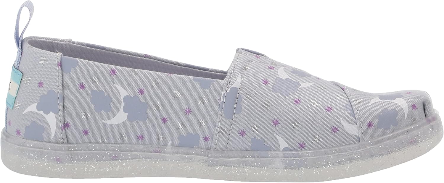 TOMS Youth Girl's Alpargata Espadrille, Arctic Ice Foil Starry Sky,6