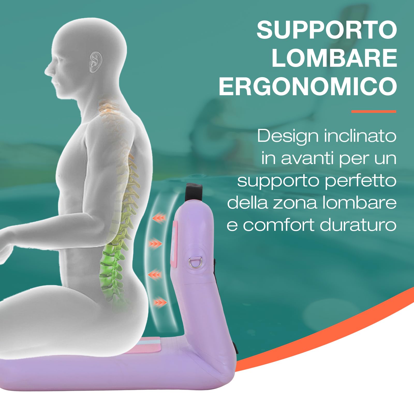Niphean Sedile SUP Gonfiabile con Supporto Posteriore, Sedile per Sup Robusto per Tavole Gonfiabili, Canoa, Barca, Kayak, Adulti e Bambini, Non Sono Necessarie Cinghie, Semplice Confortevole