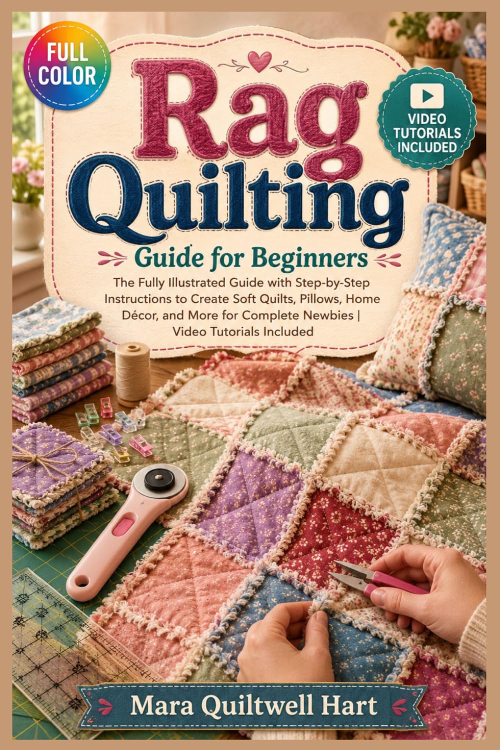 RAG QUILTING GUIDE FOR BEGINNERS: The fully illustrated guide with step-by-step instructions to create soft quilts, pillows, home décor, and more for complete newbies | video tutorials included