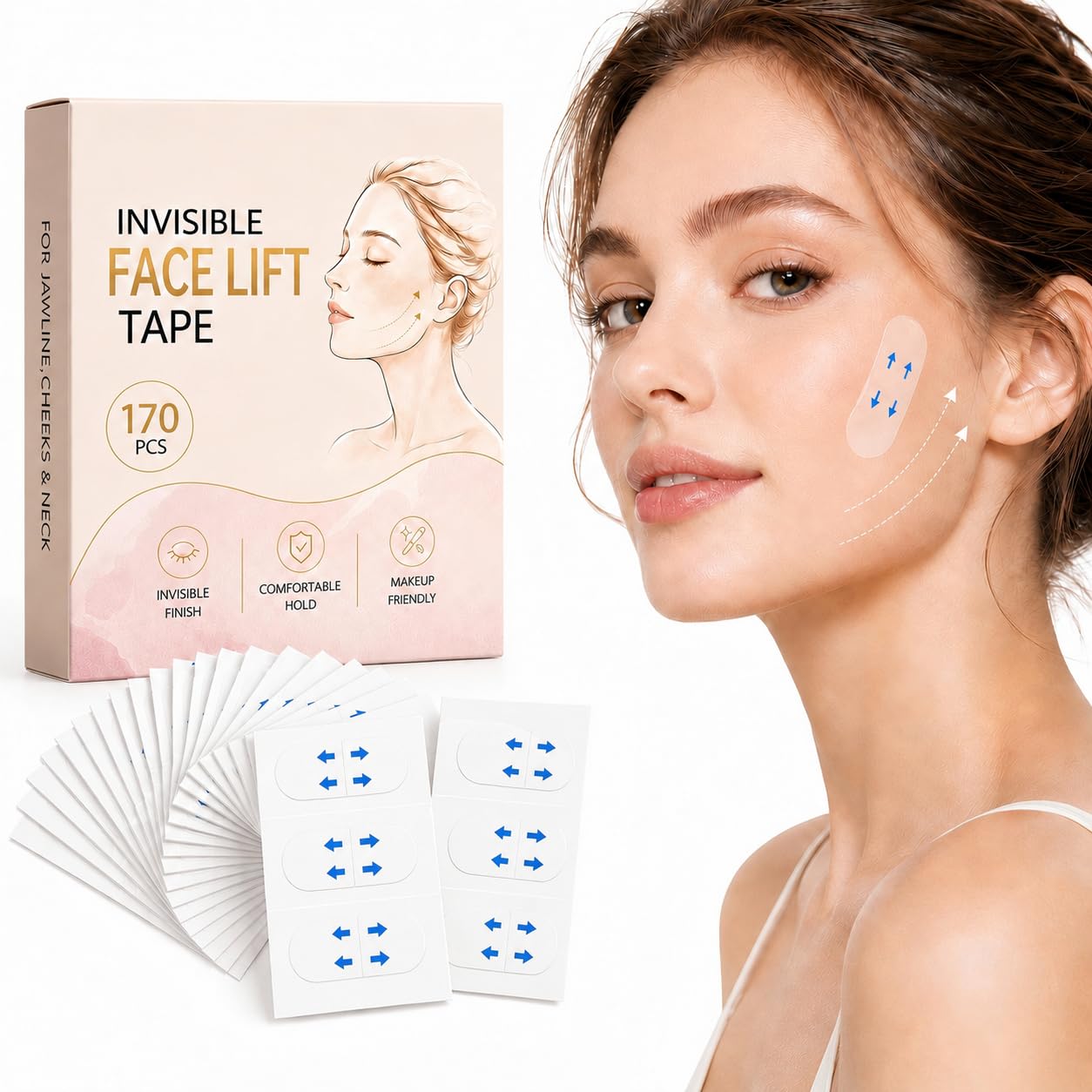 Photo 1 of WGJPTTL Face Tape Lifting Invisible, 180 Pcs
