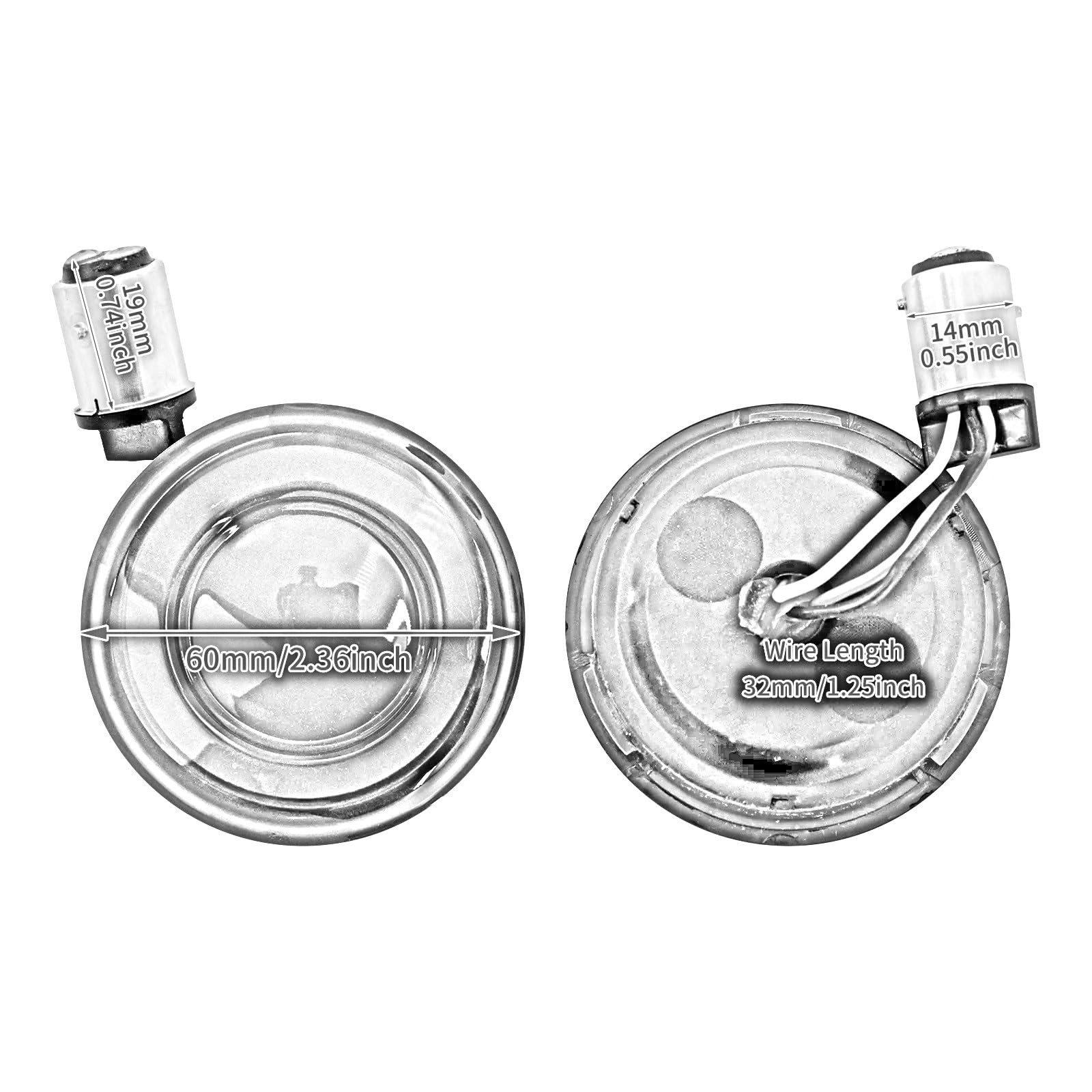 Per Touring Per FLHT 2019-2021 Per FLHTCU 2014 2015 2016 2017 2018 2019 Per FLHTCUL 2015-2016 Indicatore Di Direzione Indicatore Luminoso Impermeabile(Chrome)