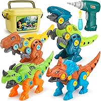 Dreamon Take Apart Dinosaur Toys for Kids with Storage Box Electric Drill DIY Construction Build Set Educational STEM...