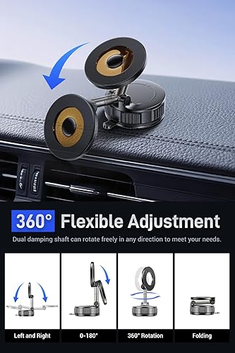 Miniatura 4 de OUNIER Soporte magnético de teléfono al vacío para automóvil, soporte de teléfono con ventosa ajustable de 360 para Magsafe, soporte magnético
