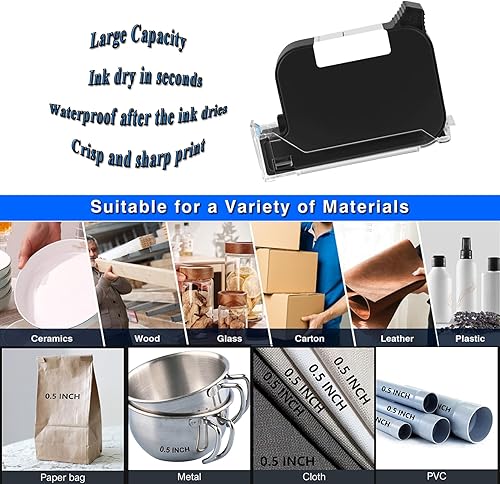 Miniatura 2 de TIKTONER Cartucho de tinta original para impresora de inyección de tinta portátil 1580P1, repuesto de tinta de secado rápido, 1.6 fl oz, cartucho de