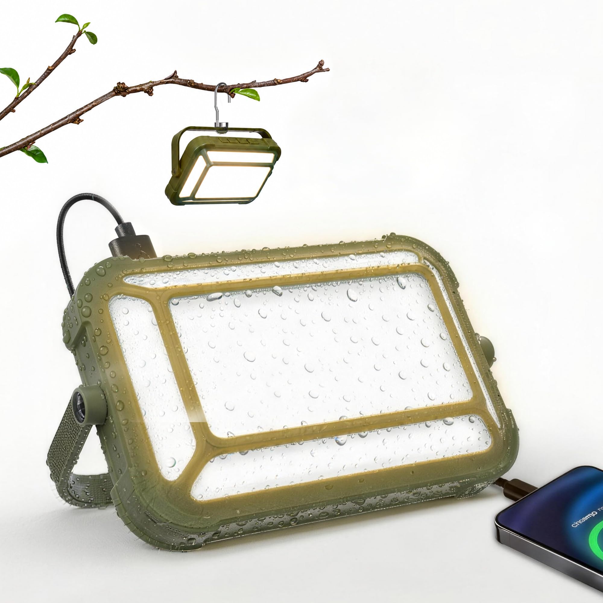 Campinglampe, IP65 Wasserdicht Tragbar Aufladbar Zeltlampe für Camping mit 3 Farben/SOS-Funktion/10000mAh Akku/USB-C, LED Camping Licht für Stromausfällen, Hurrikanen, Wandern, Zelten