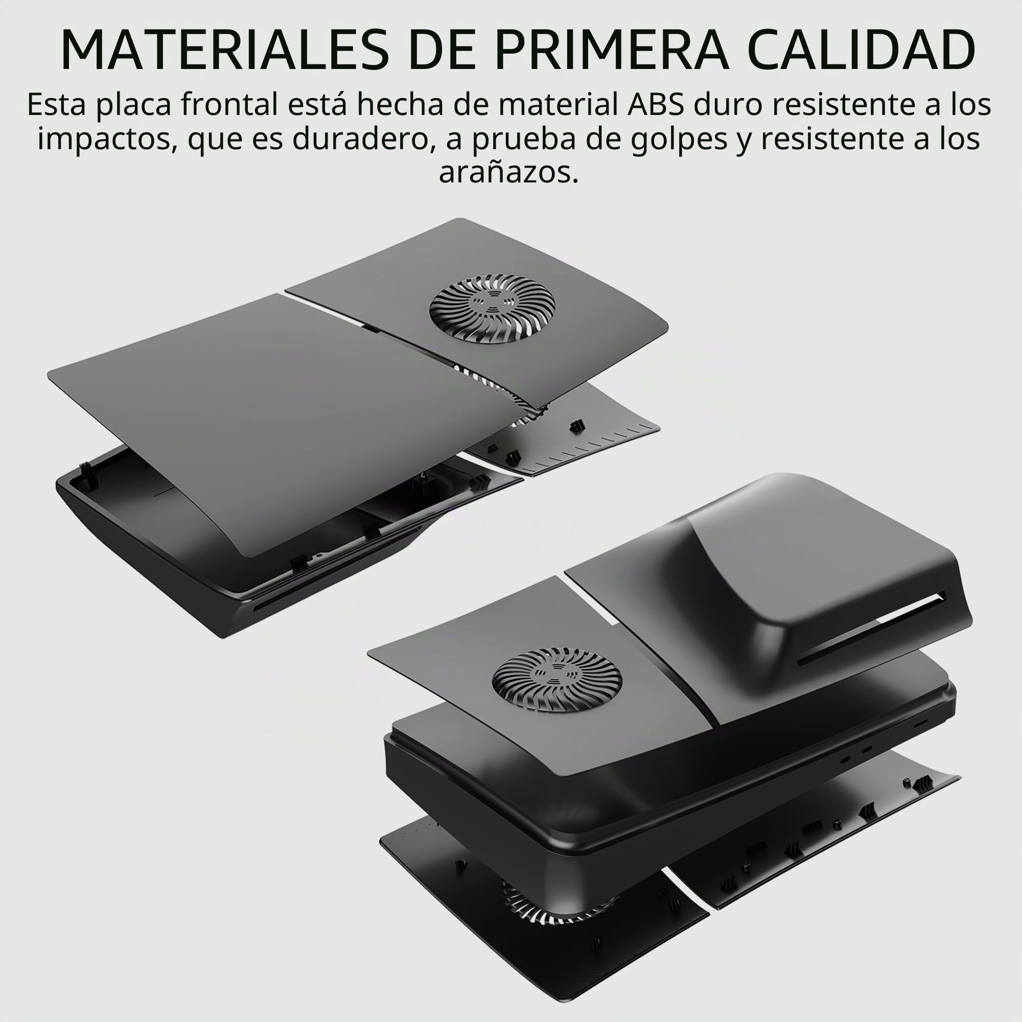 Placa frontal DOBEWINGDELOU para PS5 Slim Disc Edition con tira de luz RGB, filtro de polvo y ventilación, más de 400 efectos, anillo de luz LED