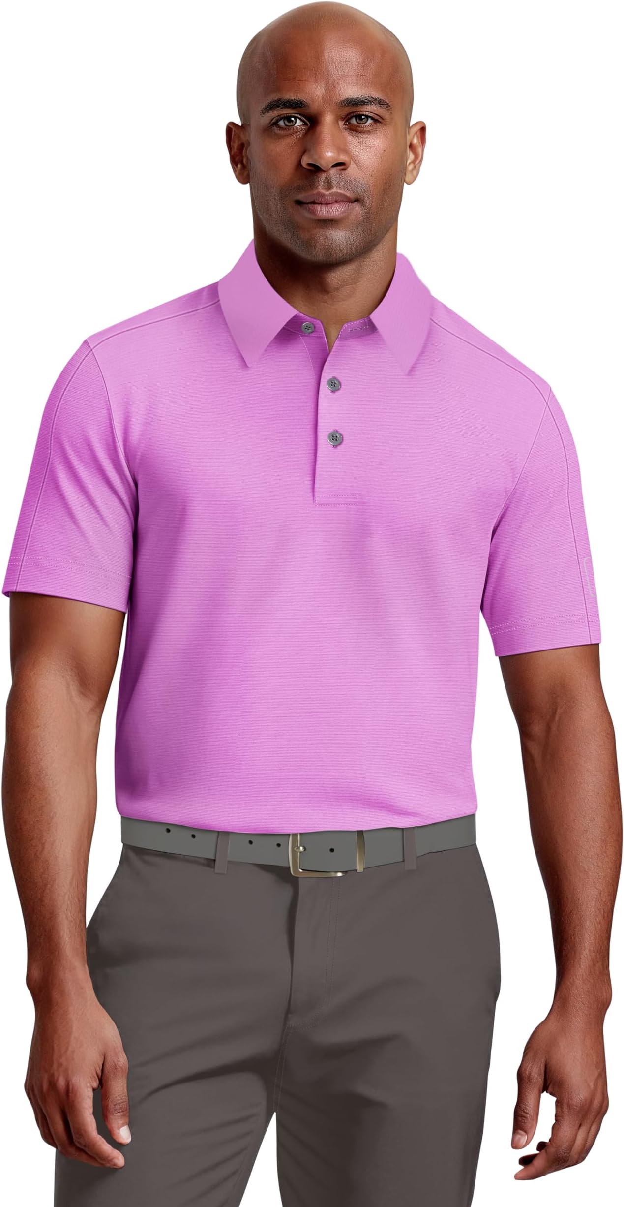 Men's Solid Cooling Texture Golf Polo Shirt
