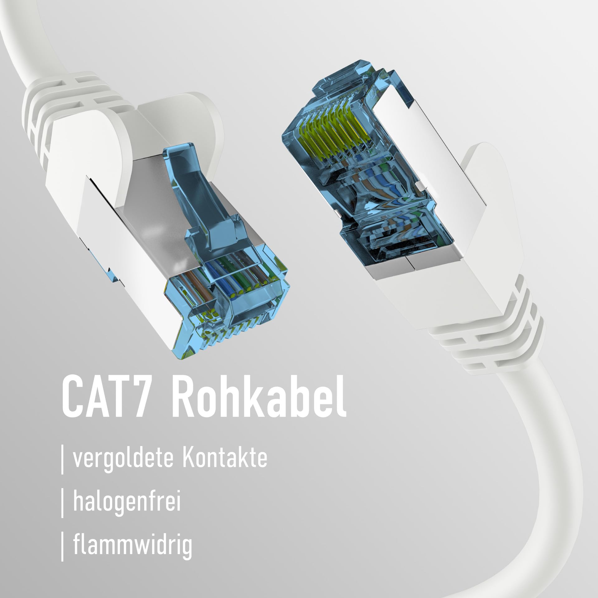 EFB-Elektronik - Cable de red CAT. 7 de hasta 10 Gb - Cable LAN de 50 m con protección contra torceduras - Conector RJ45, apantallamiento S/FTP PIMF - Blanco