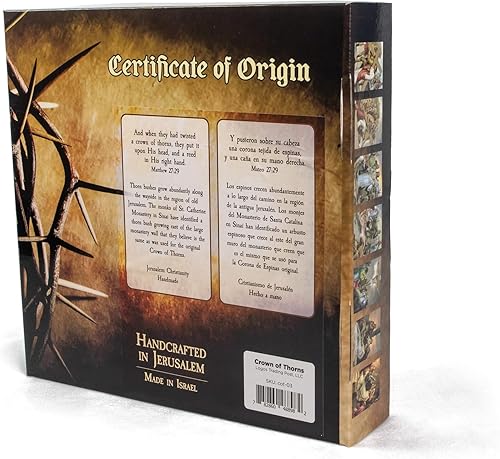 Miniatura 2 de Corona de espinas  Corona de Jesús auténtica de 9 pulgadas de la Tierra Santa de Jerusalén, réplica de tocado para cruz, decoraciones de Pascua y