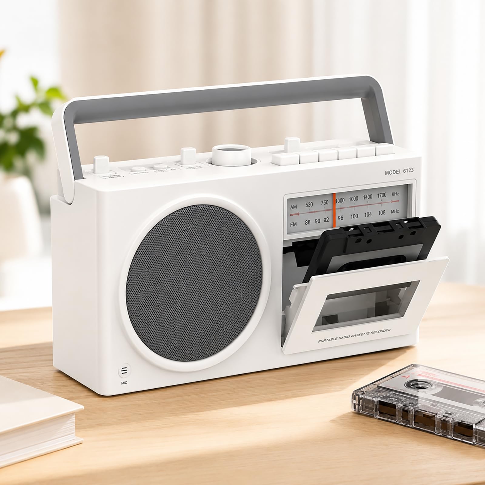 STMKB Retro Bluetooth Cassette Player, Nostalgic Radio and Tape Recorder, Cassette Playback and Recording, USB Playback and Cassette Transfer, Supports MP3/WMA/WAV Music Formats.