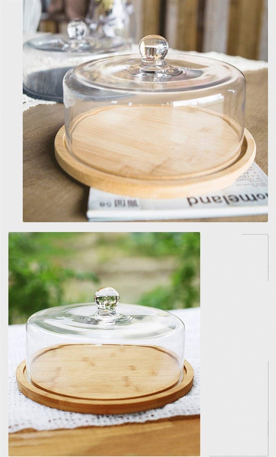 Cupola Trasparente Per Torta Con Base In Bambù – Elegante Vassoio Rotondo Per Dessert, Feste E Matrimoni