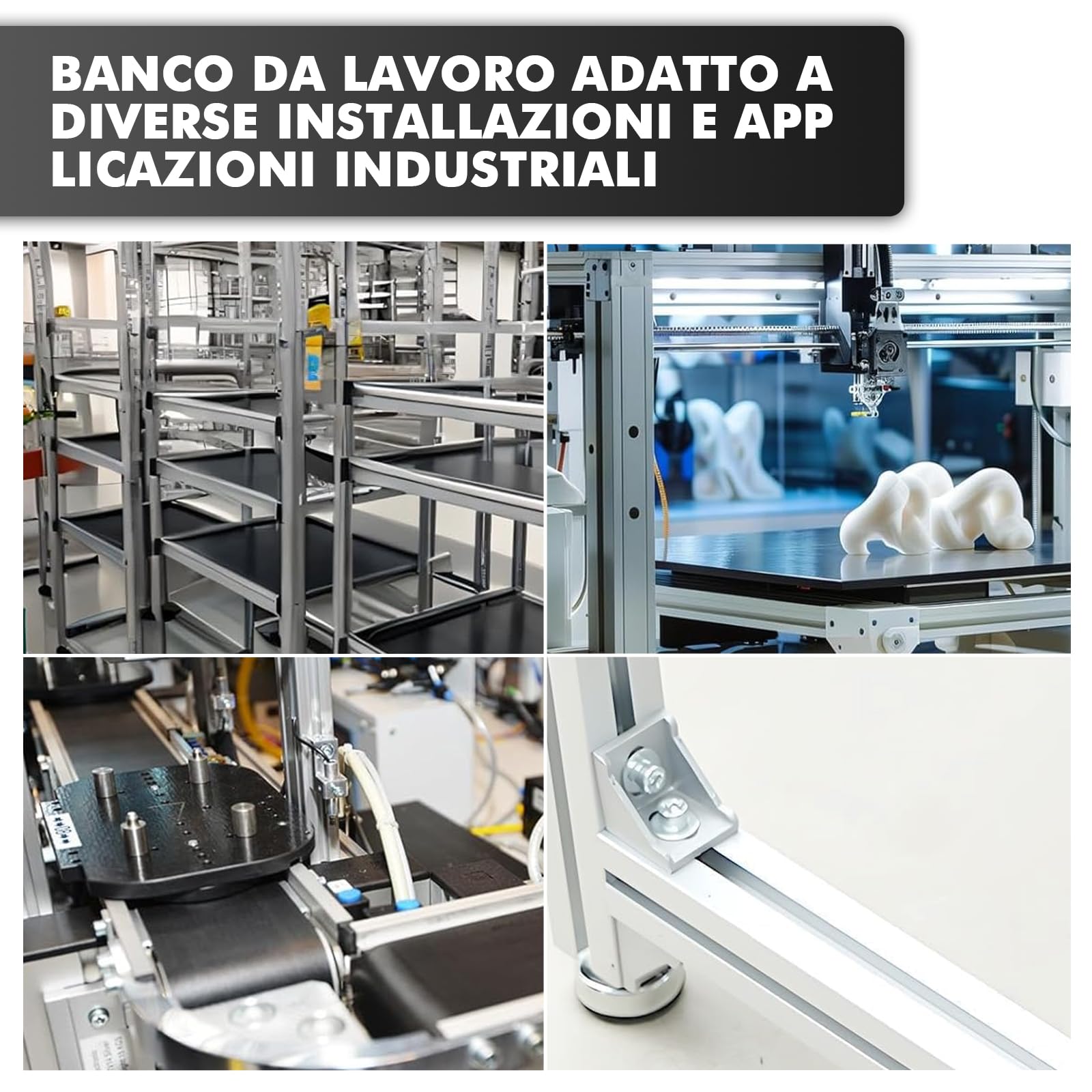 Profilo in Alluminio Angolare 20x20mm 12pz Connettore Angolare 90 Gradi