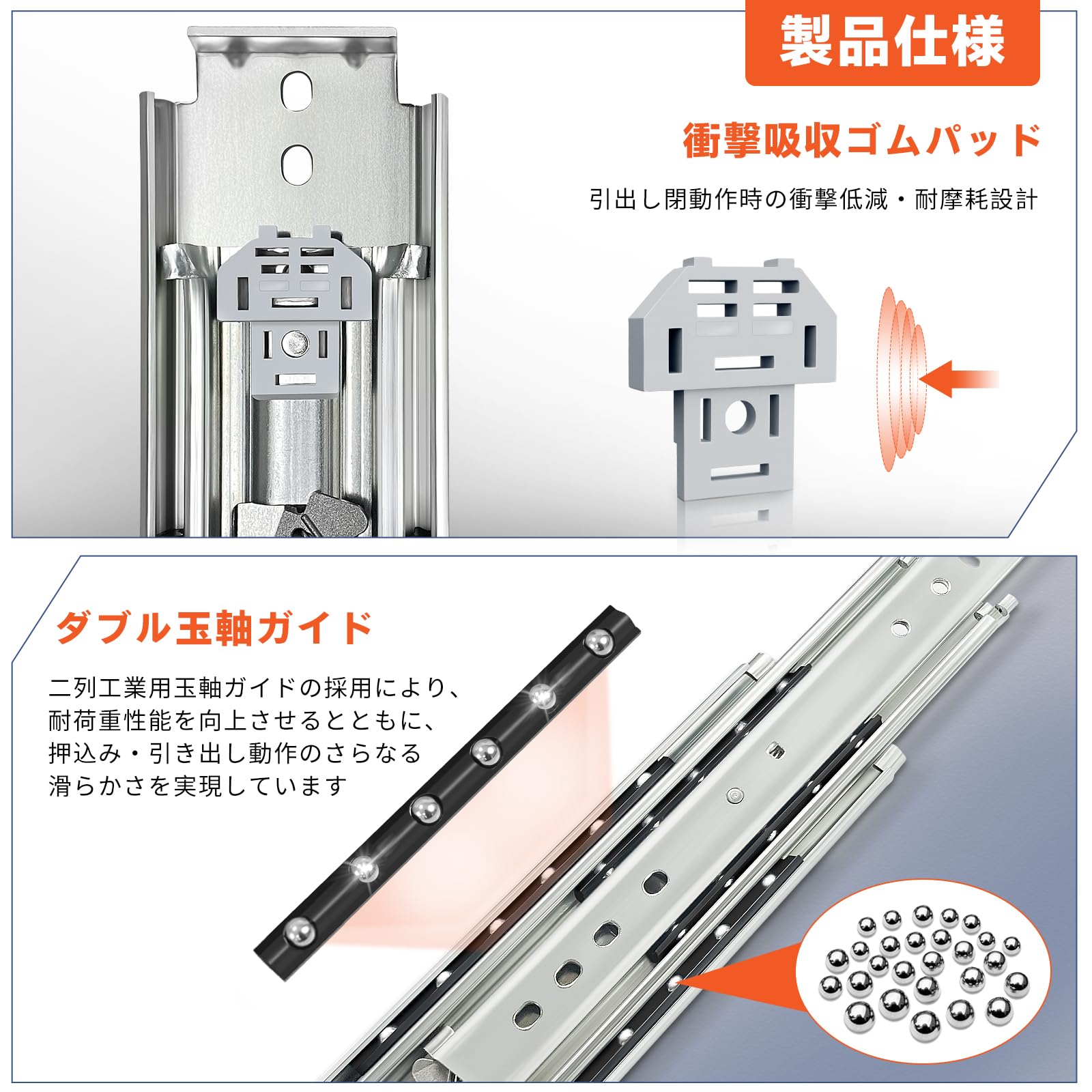 Amazon.co.jp: ToBeGreat 超重量用 スライドレール 1400MM ロック付き