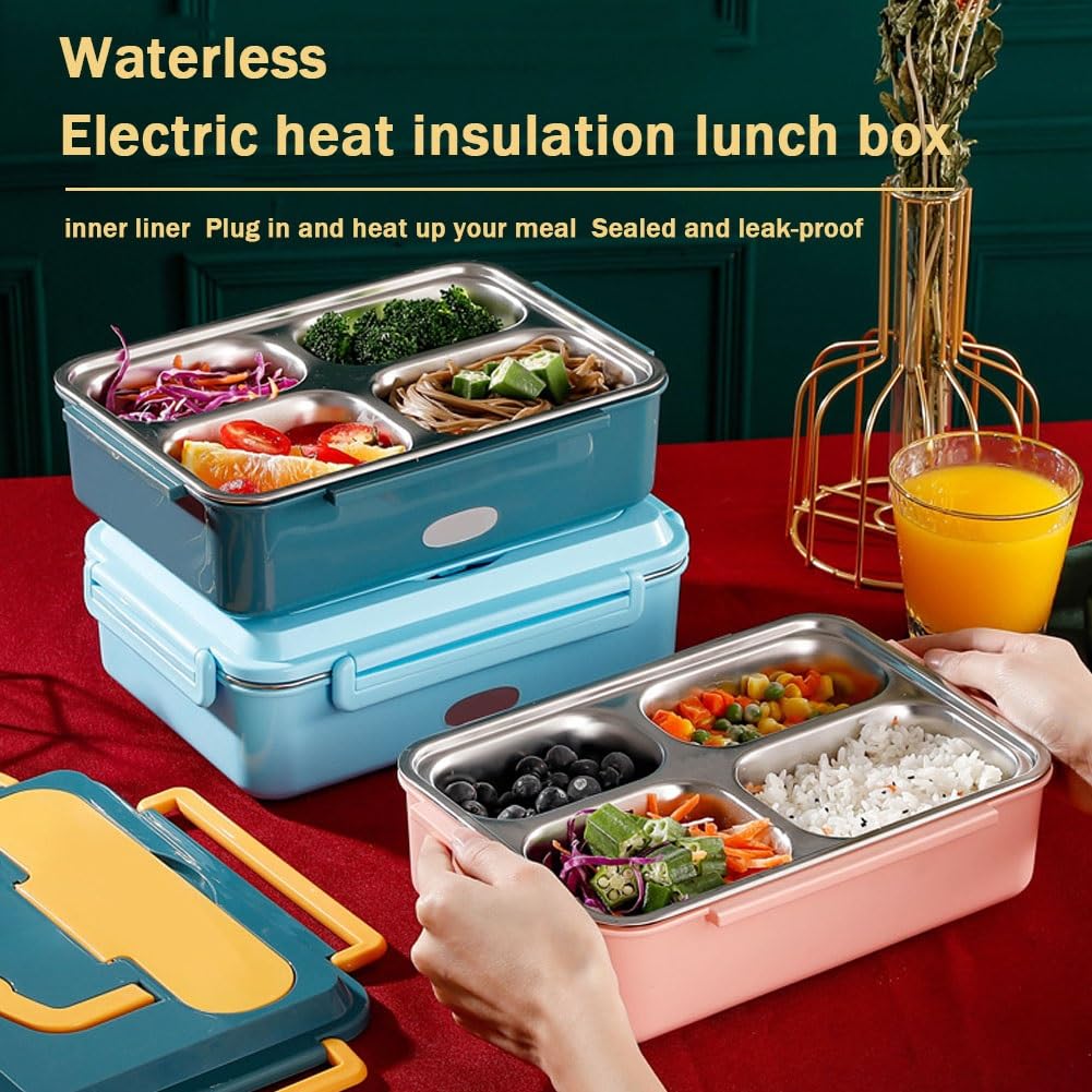 Stal nierdzewna Samochodowy Elektryczny Lunch Box Bez Wody, Przenośny Podgrzewacz Żywności, Lunch Box Podgrzewany Lunch Box Podłączany, Nadaje Się Do Samochodu, Na Zewnątrz I Do Bi