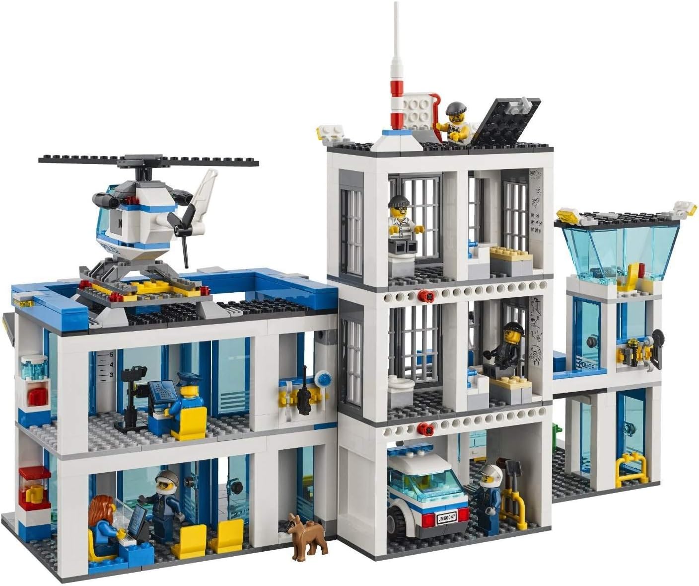 LEGO City Police Station 60047 interior view with minifigures