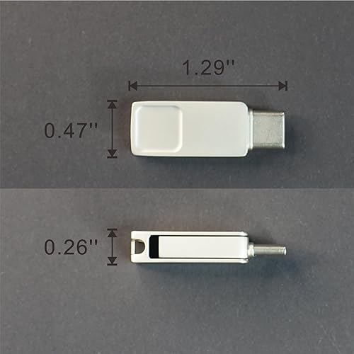 Miniatura 8 de Mini Dual USB A 3.1 y C Flash Key Drive OTG para PCMacBookLaptopTabletSmartphone, Metal Silver U-Key 64GB