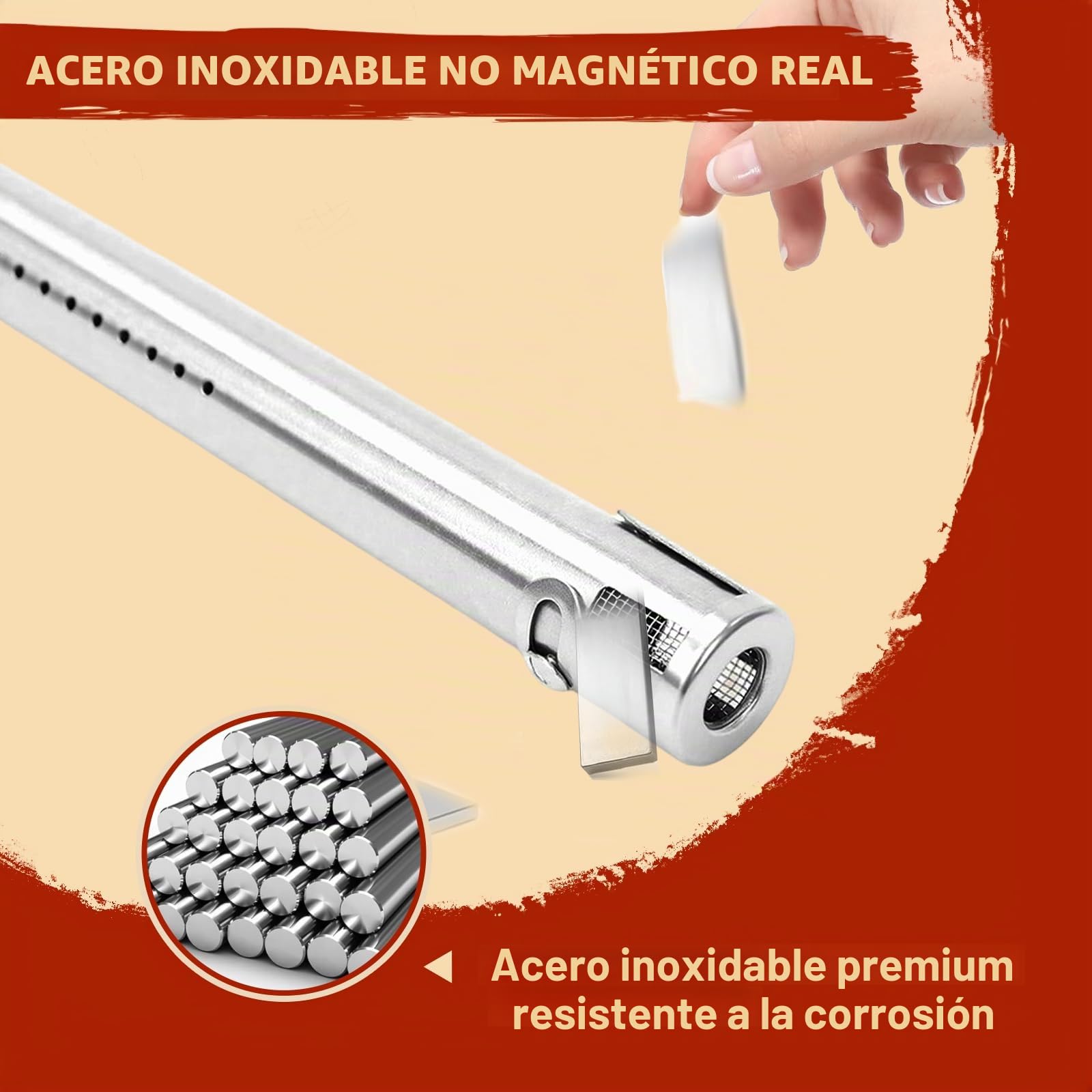 Denmay - Kit de reparación de Repuesto para Charbroil 463420509, 463460708, 463460710 Barbacoa a Gas, quemadores de Acero Inoxidable, Tubo Cruzado de Transporte, Placa de Calor domadores de Llama