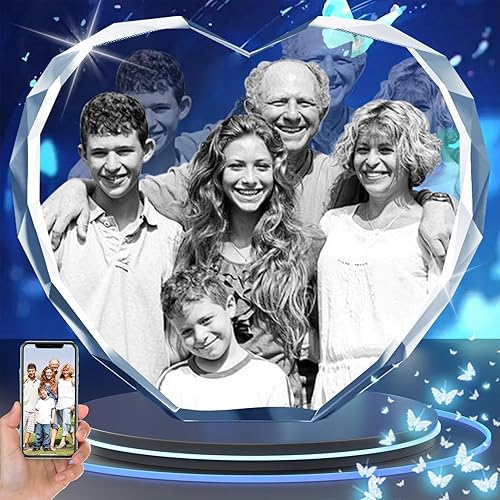 BCSTYPE Foto de cristal 3D, regalos personalizados para el día de San Valentín para mujeres, mamá, ella, él, imagen grabada con láser 3D con tu foto