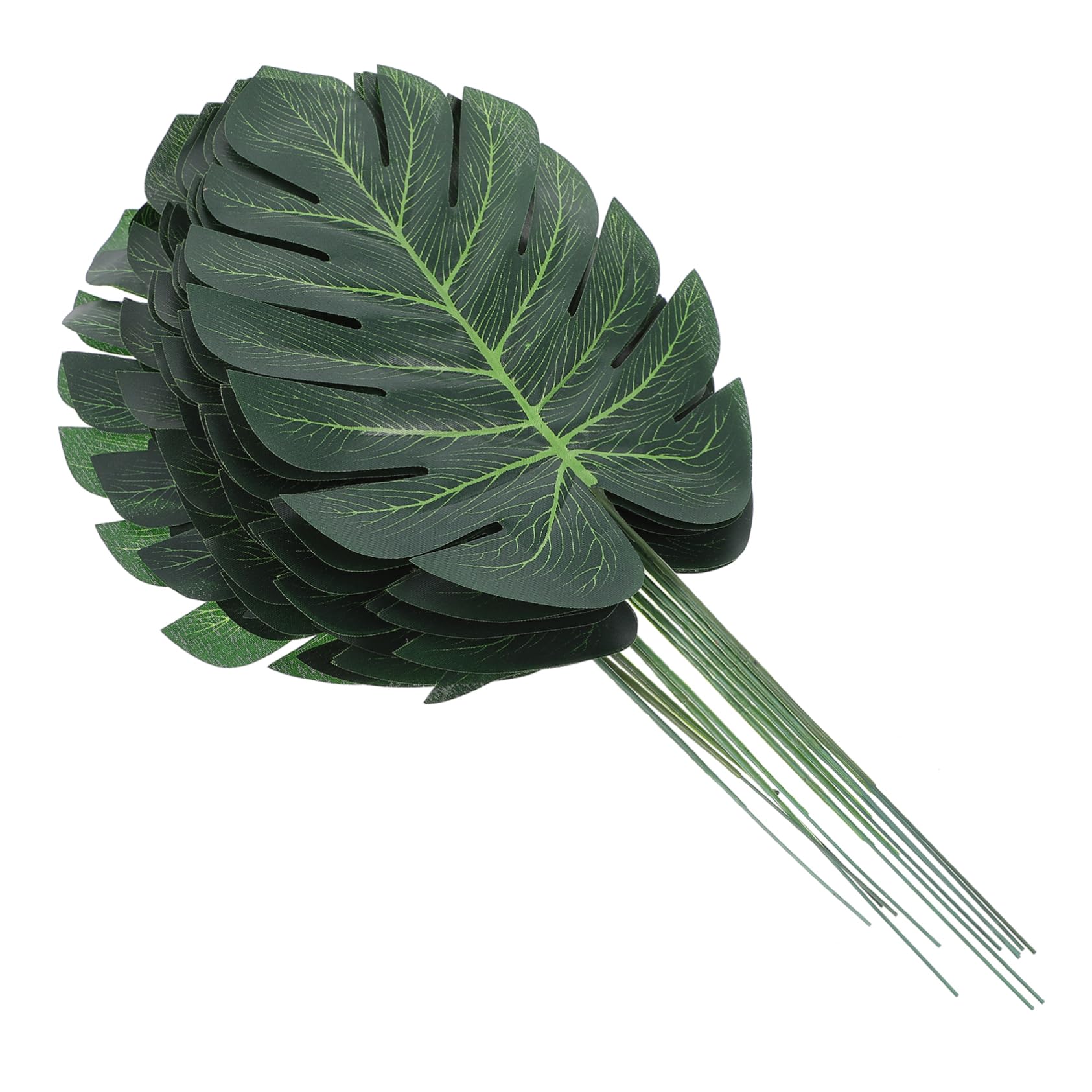 STOBAZA 60pezzi Foglie Artificiali Monstera Decorazioni Tropicali Per Feste Matrimonio e Eventi Steli Flessibili Per Composizioni e Vasi Effetto Naturale e Duraturo