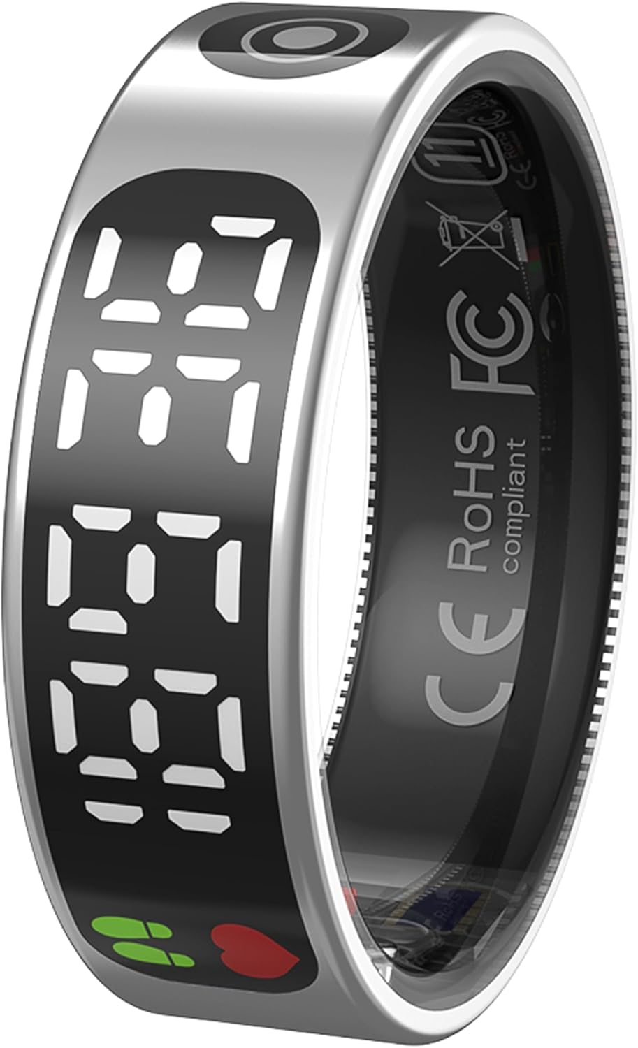 Smart Ring for Men Touchscreen Health Ring Heart Rate Monitor Sleep Tracker Gesture Control for Scrolling Videos Fitness Tracker Ring Pedometer IP68 Waterproof Compatible with iOS Android Phones