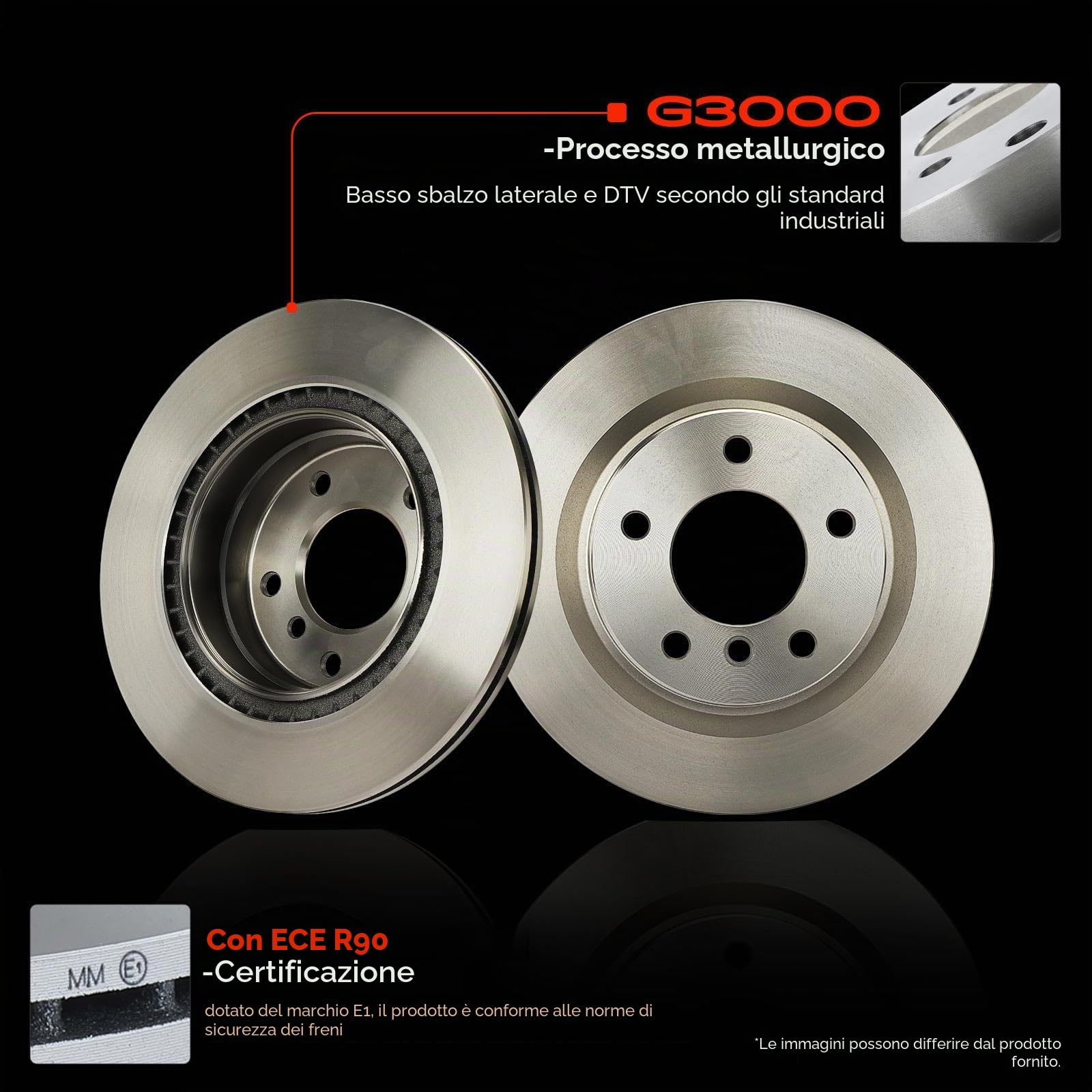 Frankberg Set di dischi freno incl. 2x Dischi Freno Posteriore Pieno Diametro300mm Compatibile con Serie 3 Touring E91 Serie 3 Touring F31 Serie 1 F20 Serie 1 E87 Replace# 34216855007,34216764651