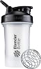 BlenderBottle Classic V2 Shaker Bottle with Stainless Steel Ball, For Protein Shakes, Dishwasher Safe, 590ml, BlackClear