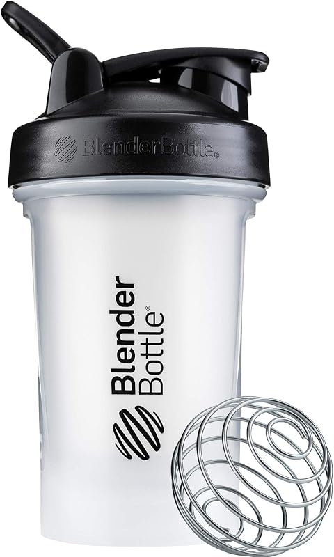 BlenderBottle Classic V2 Plastic Shaker Bottle 20 oz Clear/Black