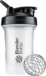 Garrafa coqueteleira clássica V2 para shakes de proteína e pré-treino, 590 ml, transparente/preto