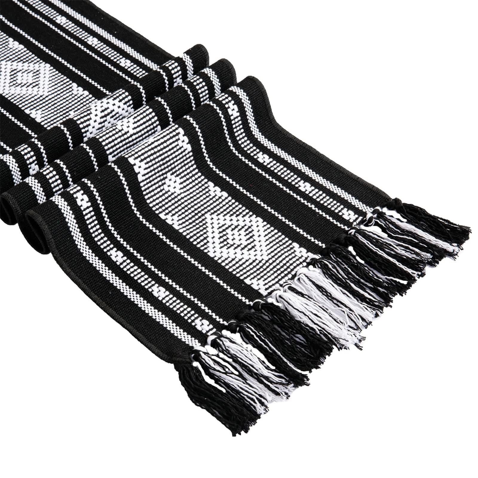 Tischläufer Leinen Gestreift, Tisch Läufer Modern Schwarz Plaid Table Runner Tischdeko Geburtstag Hochzeit Party 34x220cm
